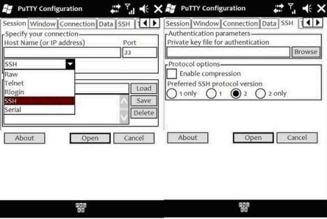  Setting Up SSH clients on Windows Mobile Devices